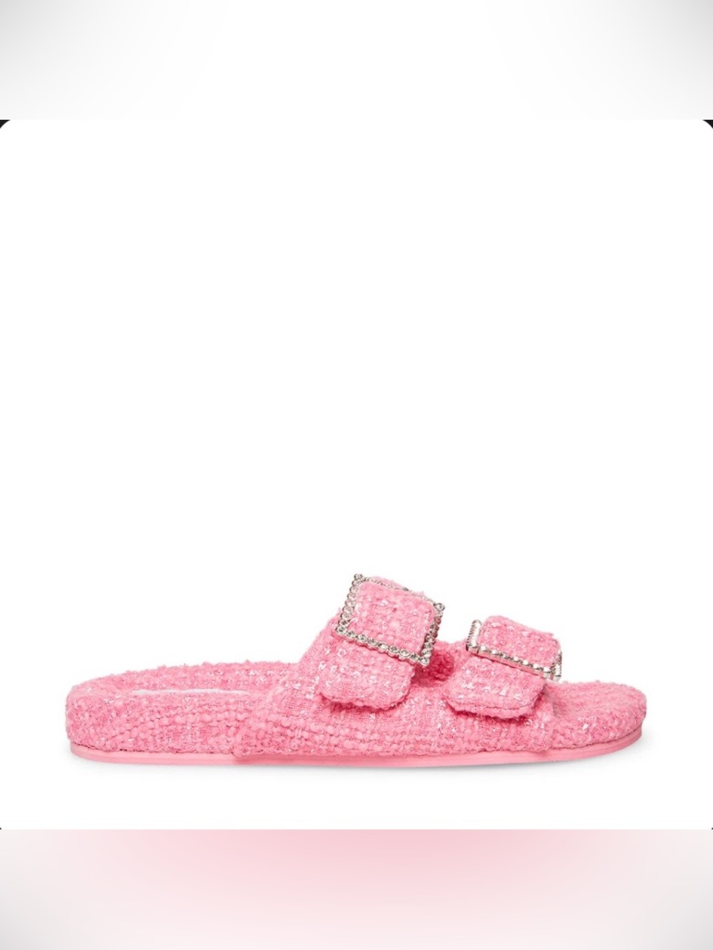 Steve Madden - Pink Tweed Sandstorm Sandals - Picture 2 of 7